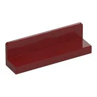 Panel 1 x 4 x 1 with Rounded Corners [Thin Wall], Dark Red
