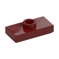 Plate Special 1 x 2 with 1 Stud with Groove and Inside Stud Holder (Jumper), Dark Red
