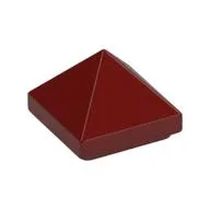 Brick Sloped 45° 1 x 1 x 2/3 Quadruple Convex [Pyramid], Dark Red