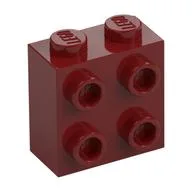 Brick Special 1 x 2 x 1 2/3 with 4 Studs on 1 Side, Dark Red