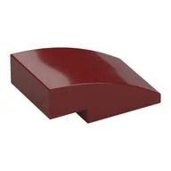 Brick Curved 3 x 2 No Studs, Dark Red