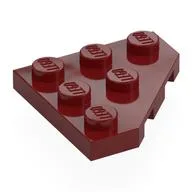 Wedge Plate 3 x 3 Cut Corner, Dark Red