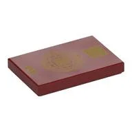 Tile 2 x 3 with Gold Passport Print, Dark Red