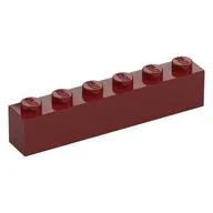 Brick 1 x 6, Dark Red