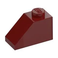 Brick Sloped 45° 2 x 1 with Bottom Pin, Dark Red