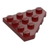 Wedge Plate 4 x 4 Cut Corner, Dark Red
