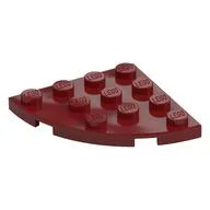 Plate Round Corner 4 x 4, Dark Red