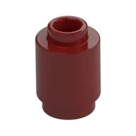 Brick Round 1 x 1 Open Stud, Dark Red