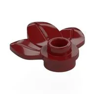 Plant, Plate 1 x 1 Round with 3 Leaves, Dark Red