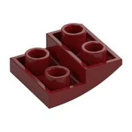 Brick Curved Inverted 2 x 2 x 2/3, Dark Red