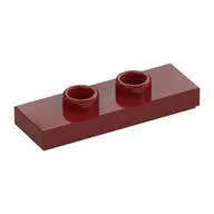 Plate Special 1 x 3 with 2 Studs with Groove and Inside Stud Holder (Jumper), Dark Red