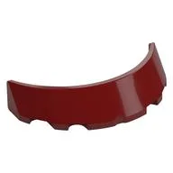 Windscreen 3 x 6 x 1 Curved with Rectangular Stud Holder in Bottom, Dark Red
