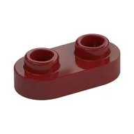 Plate Special 1 x 2 Rounded with 2 Open Studs, Dark Red