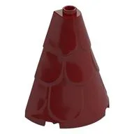 Tower Roof 2 x 4 x 4 Half Cone Shaped with Roof Tiles, Dark Red