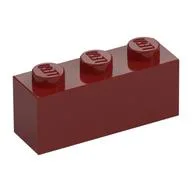 Brick 1 x 3, Dark Red