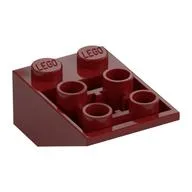 Brick Sloped Inverted 33° 3 x 2, Connections between Studs, Ovoid Bottom Pin, Dark Red