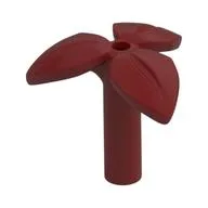 Plant, Stem with 3 Leaves and Bottom Pin, Dark Red