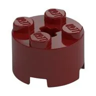 Brick Round 2 x 2 with Axle Hole, Dark Red
