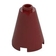 Cone 2 x 2 x 2, Open Stud, Dark Red
