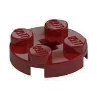 Plate Round 2 x 2 with Axle Hole Type 1 (+ Opening), Dark Red