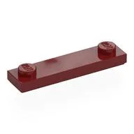 Plate Special 1 x 4 with 2 Studs with Groove [New Underside], Dark Red