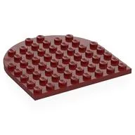 Plate 8 x 8 with Rounded End, Dark Red