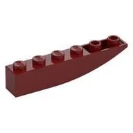 Brick Curved Inverted 6 x 1, Dark Red
