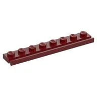 Plate Special 1 x 8 with Door Rail, Dark Red