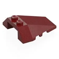 Brick Wedged, Sloped 4 x 4 Triple, Stud Notches, Dark Red