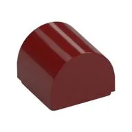 Brick Curved 1 x 1 x 2/3 Double Curved Top, No Studs, Dark Red