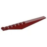 Hinge Plate 1 x 12 Locking with Angled Side Extensions and Tapered Ends, 7 Teeth, Dark Red