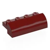 Brick Curved 2 x 4 x 1, Dark Red