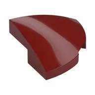 Brick Round Corner, Curved 2 x 2 x 2/3 Quarter Circle With 1 x 1 Bottom Cutout, Dark Red