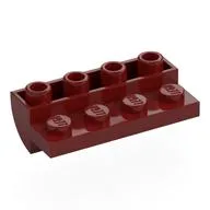 Brick Curved Inverted 2 x 4 with 1 x 4 Cutouts, Dark Red