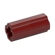 Technic Axle Connector Smooth [with x Hole + Orientation], Dark Red