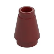 Cone 1 x 1 [Top Groove], Dark Red
