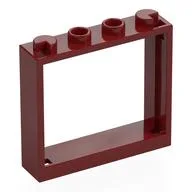 Window 1 x 4 x 3 without Shutter Tabs, Dark Red