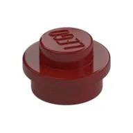 Plate Round 1 x 1 with Solid Stud, Dark Red