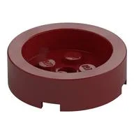Brick Round 4 x 4 with Recessed Center, Dark Red
