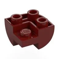 Brick Curved Inverted 2 x 2 x 1, Corner, Dark Red