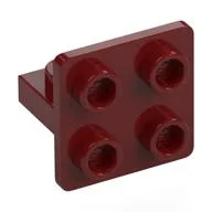 Bracket 1 x 2 - 2 x 2 Centered, Dark Red