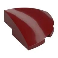 Brick Round Corner, Curved 3 x 3 x 1 Quarter Circle, Dark Red
