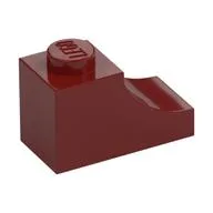 Brick Curved 2 x 1 with Inverted Cutout, Dark Red