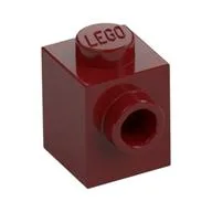 Brick Special 1 x 1 with Stud on 1 Side, Dark Red