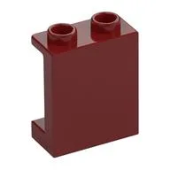 Panel 1 x 2 x 2 [Side Supports / Hollow Studs], Dark Red