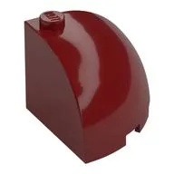 Brick Round Corner 3 x 3 x 2 Dome Top, Dark Red