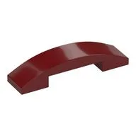 Brick Curved 4 x 1 Double, No Studs, Dark Red
