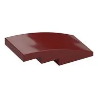 Brick Curved 4 x 2 No Studs, Dark Red