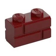 Brick Special 1 x 2 with Masonry Brick Profile, Dark Red