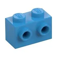 Brick Special 1 x 2 with 2 Studs on 1 Side, Dark Azure